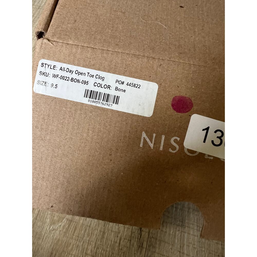 All day open toe clog Nisolo leather bone 9.5 - Picture 7 of 7